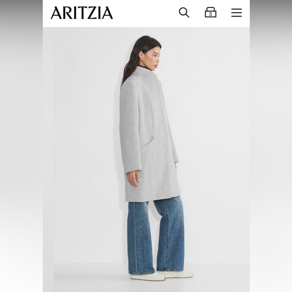Aritzia Wilfred New Cocoon Coat, Heather Dark Grey (sold out at Aritzia) - Picture 8 of 9